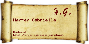 Harrer Gabriella névjegykártya